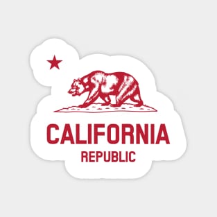 California Republic 'bear flag revolt' - red print Sticker